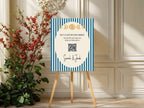 Blue Celestial wedding QR code sign
