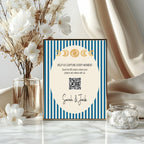 Blue Celestial QR code sign for guest photo sharing