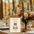 The Lovers Tarot | Beige personalised wedding QR code sign for guest photo sharing