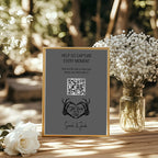The Lovers Tarot | Charcoal personalised wedding QR code sign for guest photo sharing