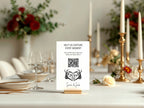 The Lovers Tarot | White personalised wedding QR code sign for guest photo sharing
