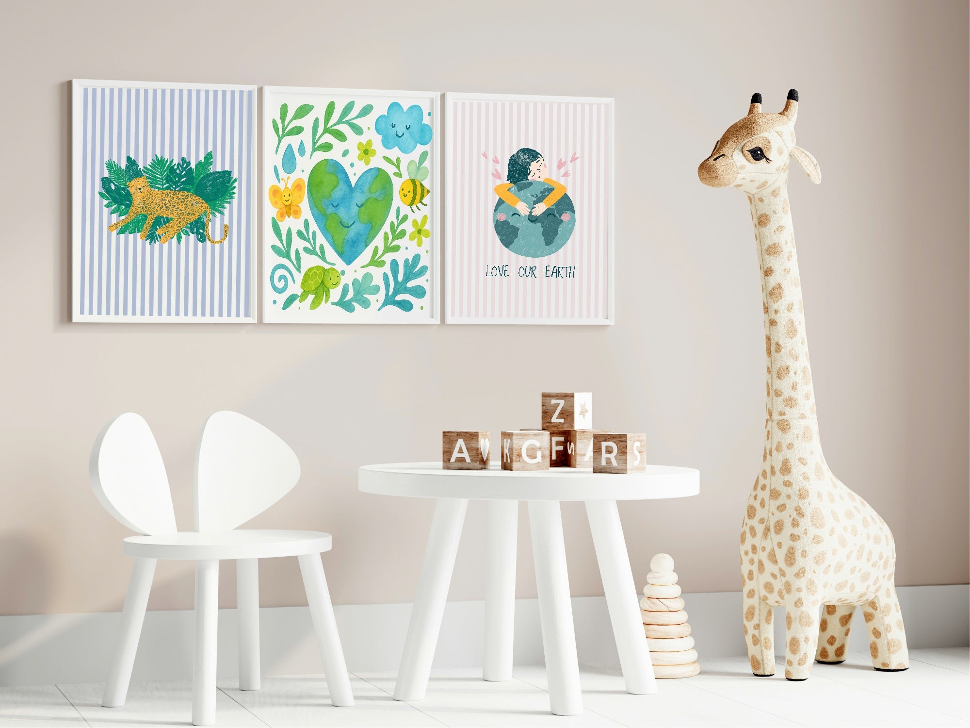 Kids Earth Wall Art Print | Matisse Inspired