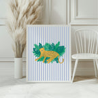 Striped Leopard Wall Art Print