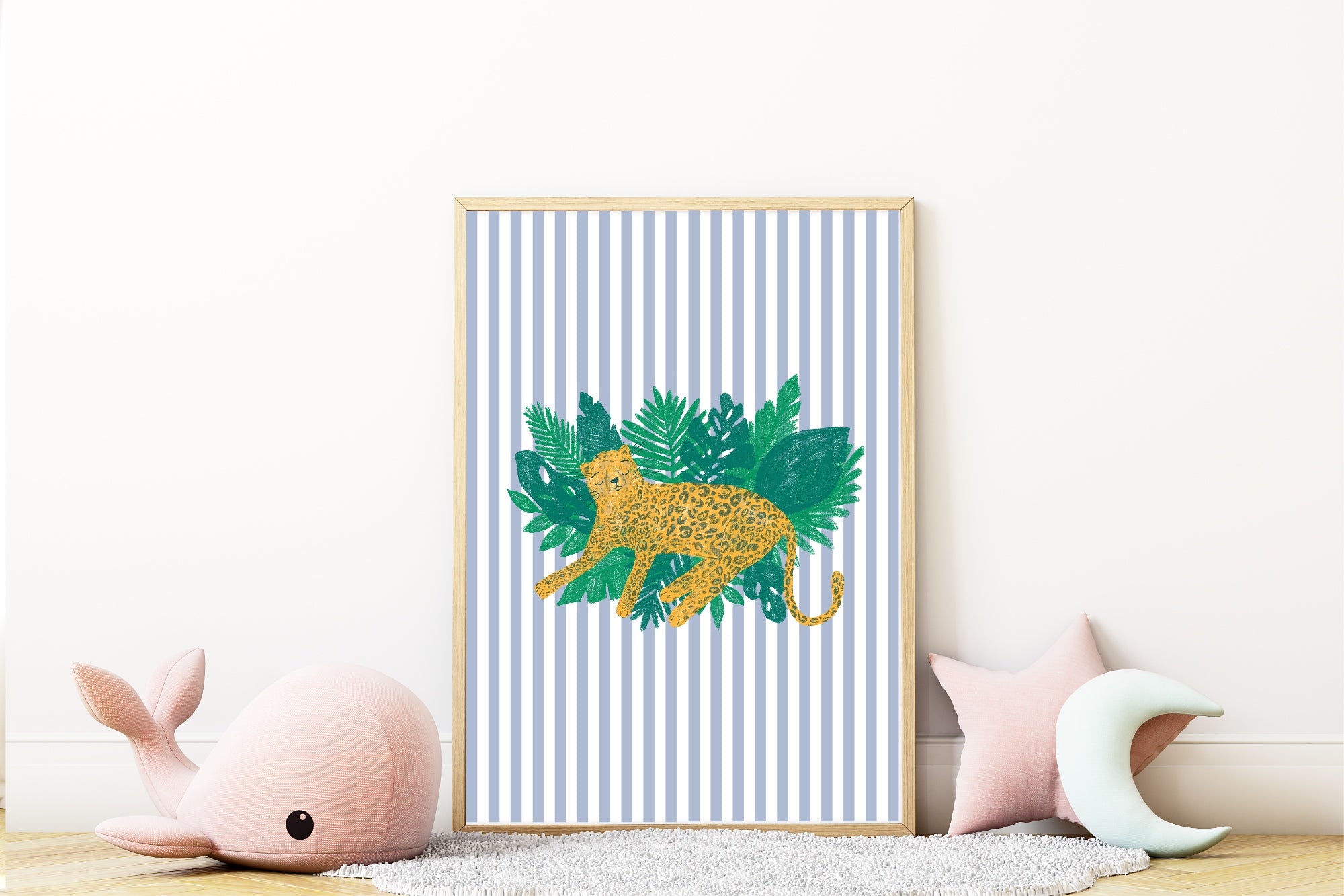 Striped Leopard Wall Art Print