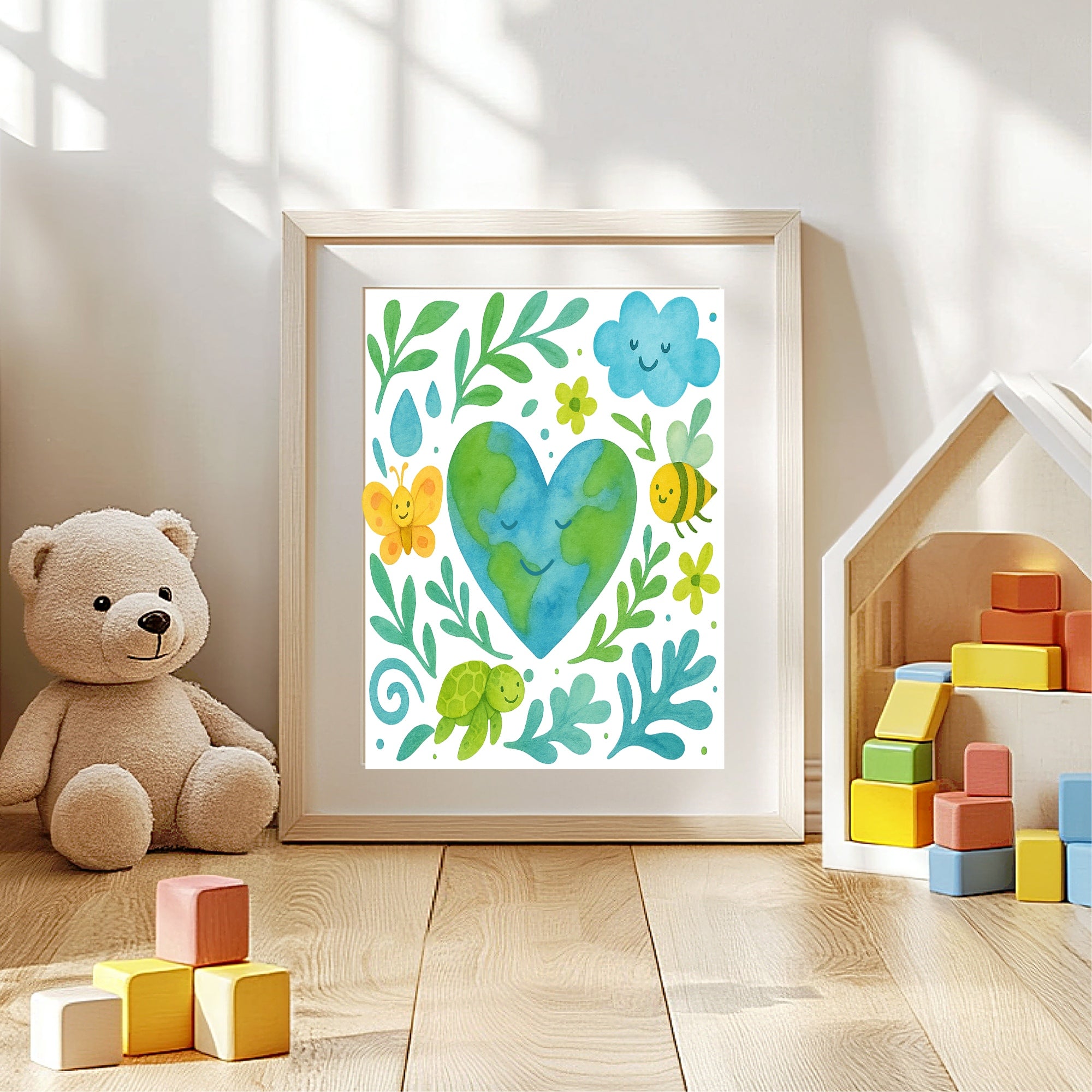 Kids Earth Wall Art Print | Matisse Inspired