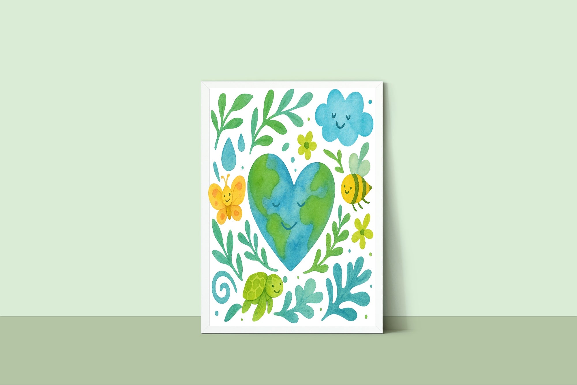 Kids Earth Wall Art Print | Matisse Inspired