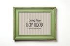 Pinstripe Long Live Boyhood Wall Art Print | Beige & Black