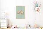 Pinstripe Long Live Boyhood Wall Art Print | Green & Orange