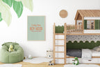 Pinstripe Long Live Boyhood Wall Art Print | Green & Orange