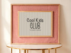 Pinstripe Cool Kids Club Wall Art Print | Beige & Black