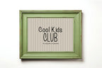Pinstripe Cool Kids Club Wall Art Print | Beige & Black