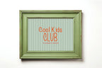 Pinstripe Cool Kids Club Wall Art Print | Green & Orange