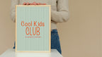 Pinstripe Cool Kids Club Wall Art Print | Green & Orange