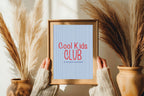 Pinstripe Cool Kids Club Wall Art Print | Blue & Red