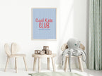 Pinstripe Cool Kids Club Wall Art Print | Blue & Red
