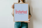 Pinstripe Brotherhood Wall Art Print | Blue & Red