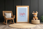 Pinstripe Learn Wall Art Print | Blue & Red