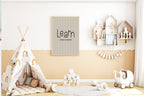 Pinstripe Learn Wall Art Print | Beige & Black
