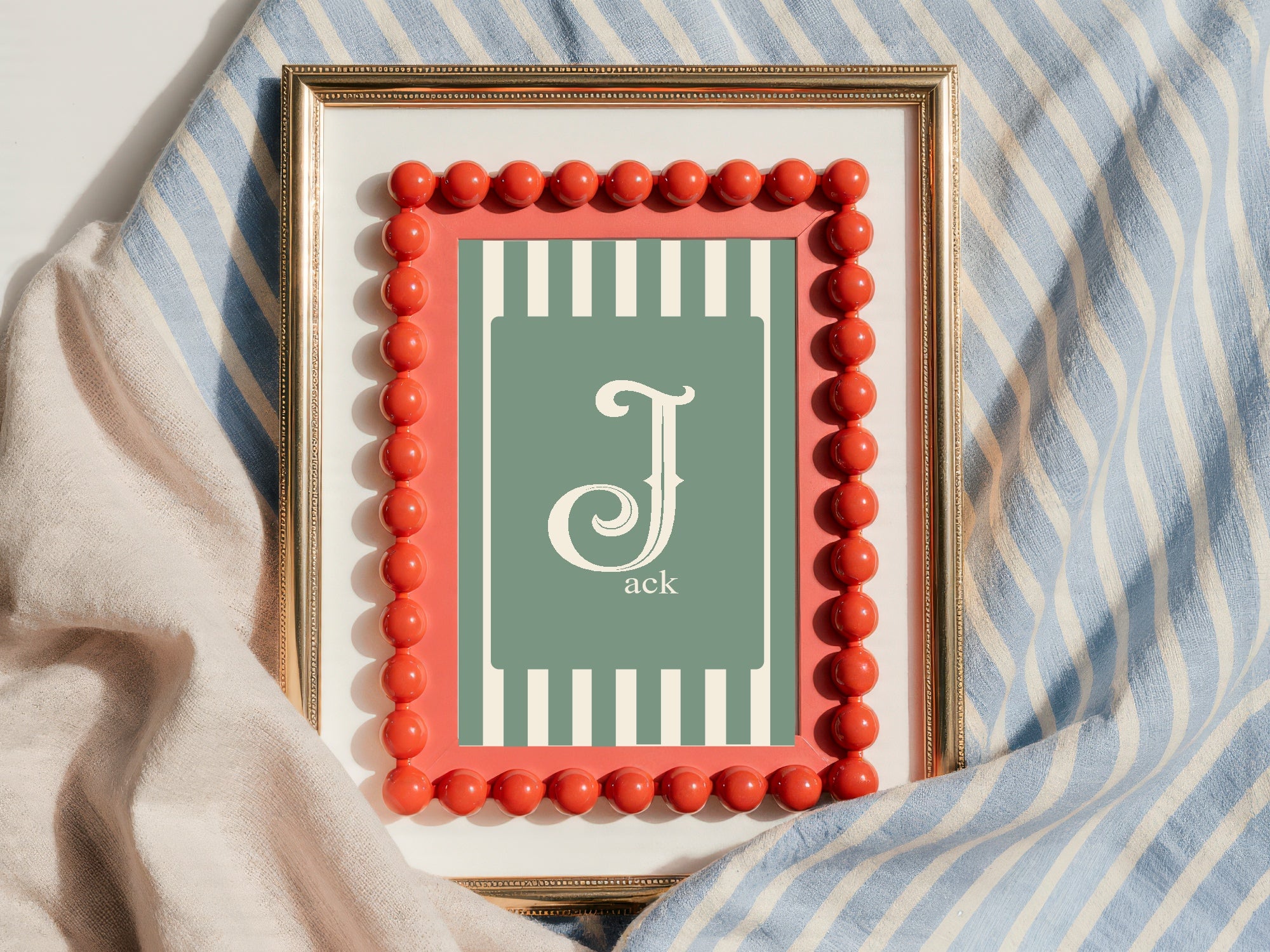 Personalised Set Of 3 Emmie Elephant & Gillie Giraffe In Sunglasses Wall Art Prints | Green Kids Animal Posters