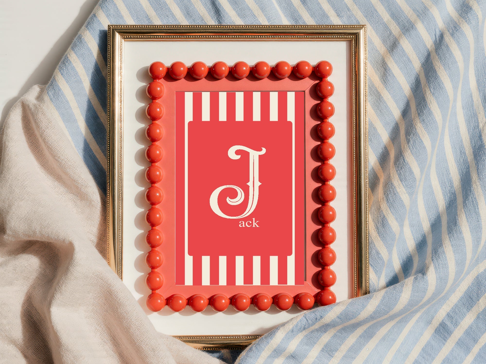 Personalised Set Of 3 Emmie Elephant & Gillie Giraffe In Sunglasses Wall Art Prints | Red Kids Animal Posters