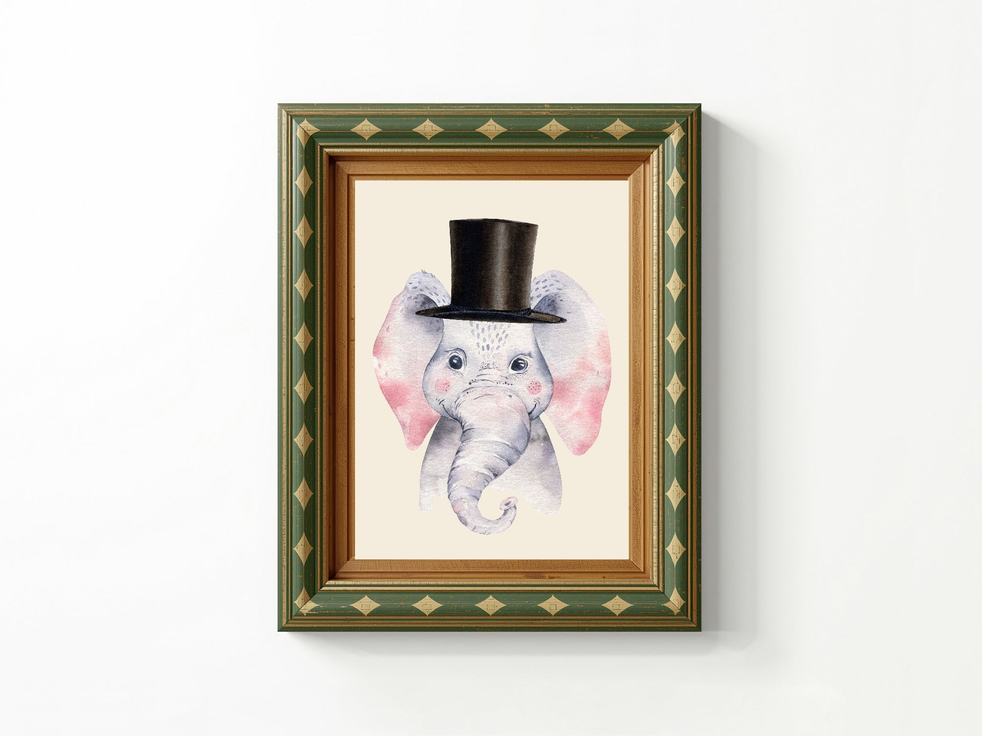 Personalised Set Of 3 Smartly Dressed Emmie Elephant & Gillie Giraffe Wall Art Prints | Kids Animal Posters