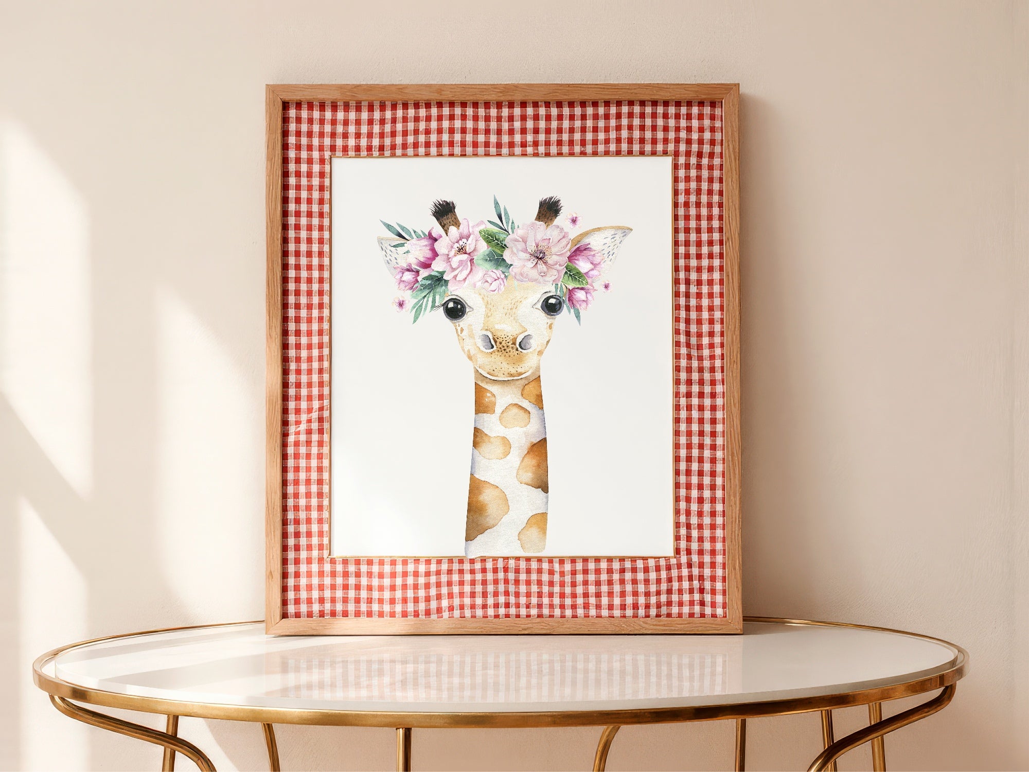 Personalised Set Of 3 Emmie Elephant & Gillie Giraffe Wall Art Prints | Kids Animal Posters