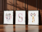 Personalised Emmie & Gillie Set of 3 Kids Prints | Nursery Animal Wall Art