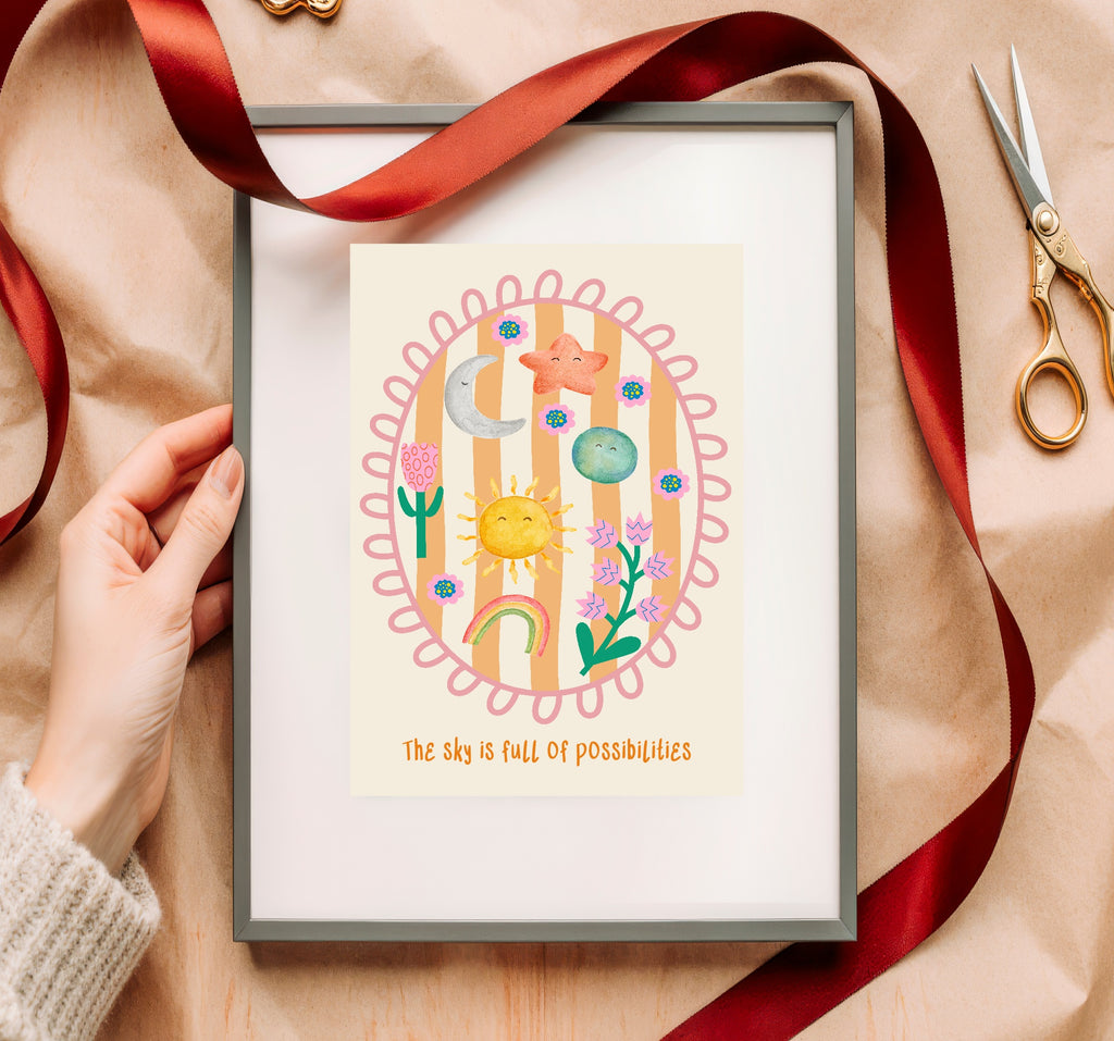 The Sky Is Full Of Possibilities Print | Inspirational Kids Wall Art