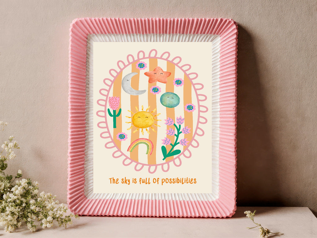 The Sky Is Full Of Possibilities Print | Inspirational Kids Wall Art