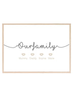 Personalised Our Family Print | Family & Love Wall Art - Larosier Prints