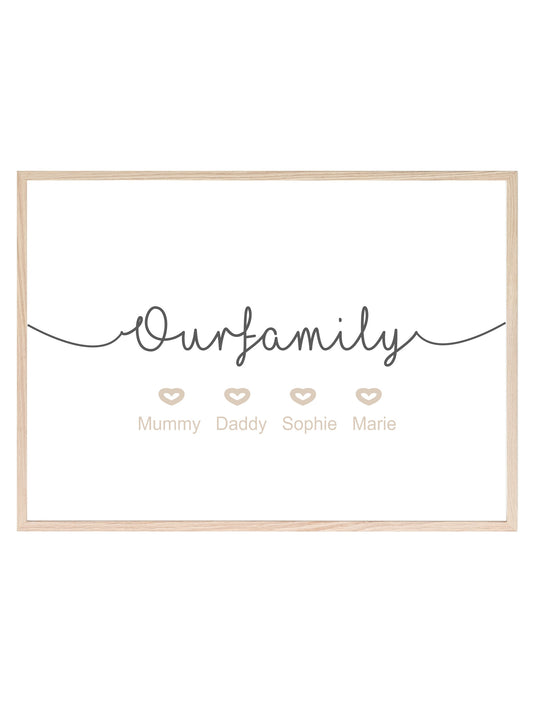 Personalised Our Family Print | Family & Love Wall Art