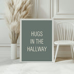 Hugs in the Hallway Print | Retro Typography Wall Art