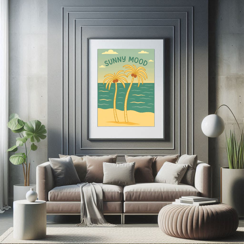 Sunny Mood Print | Palm Tree Summer Wall Art