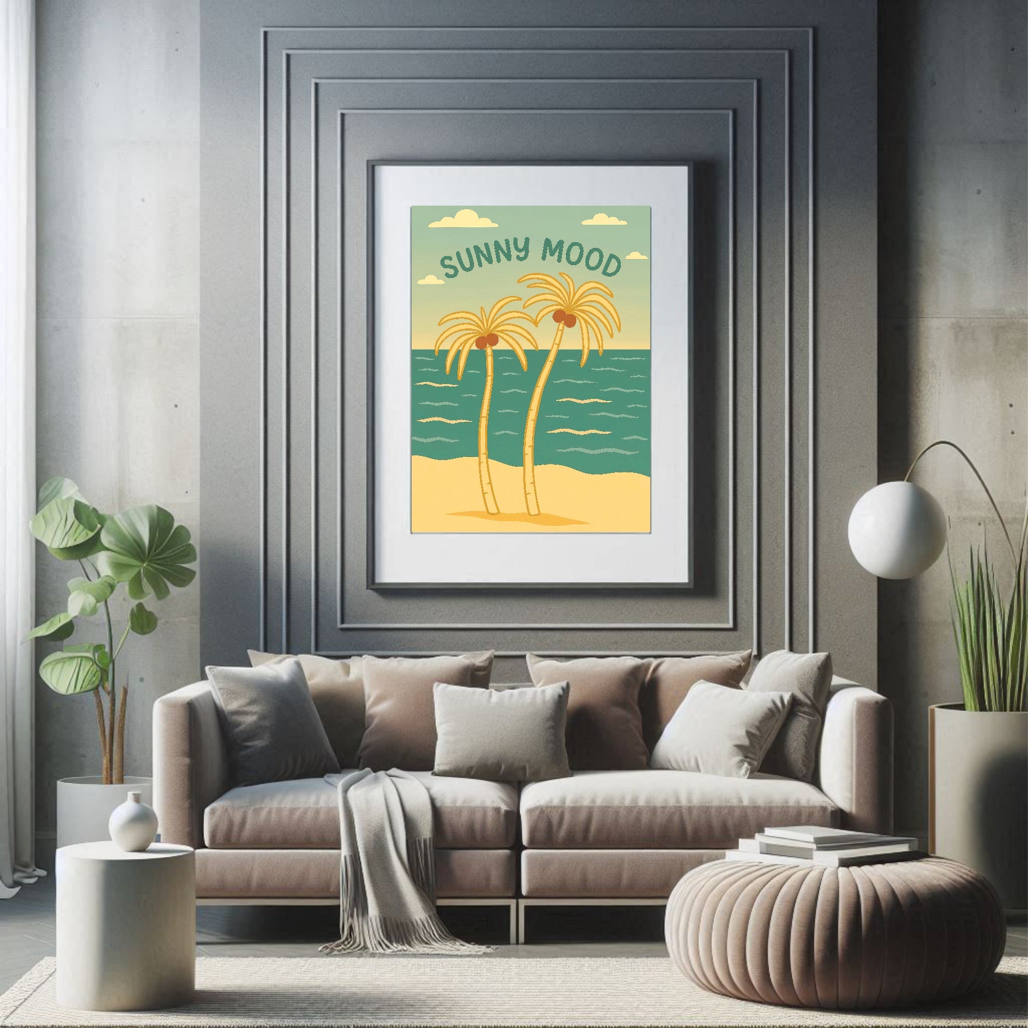 Sunny Mood Print | Palm Tree Summer Wall Art
