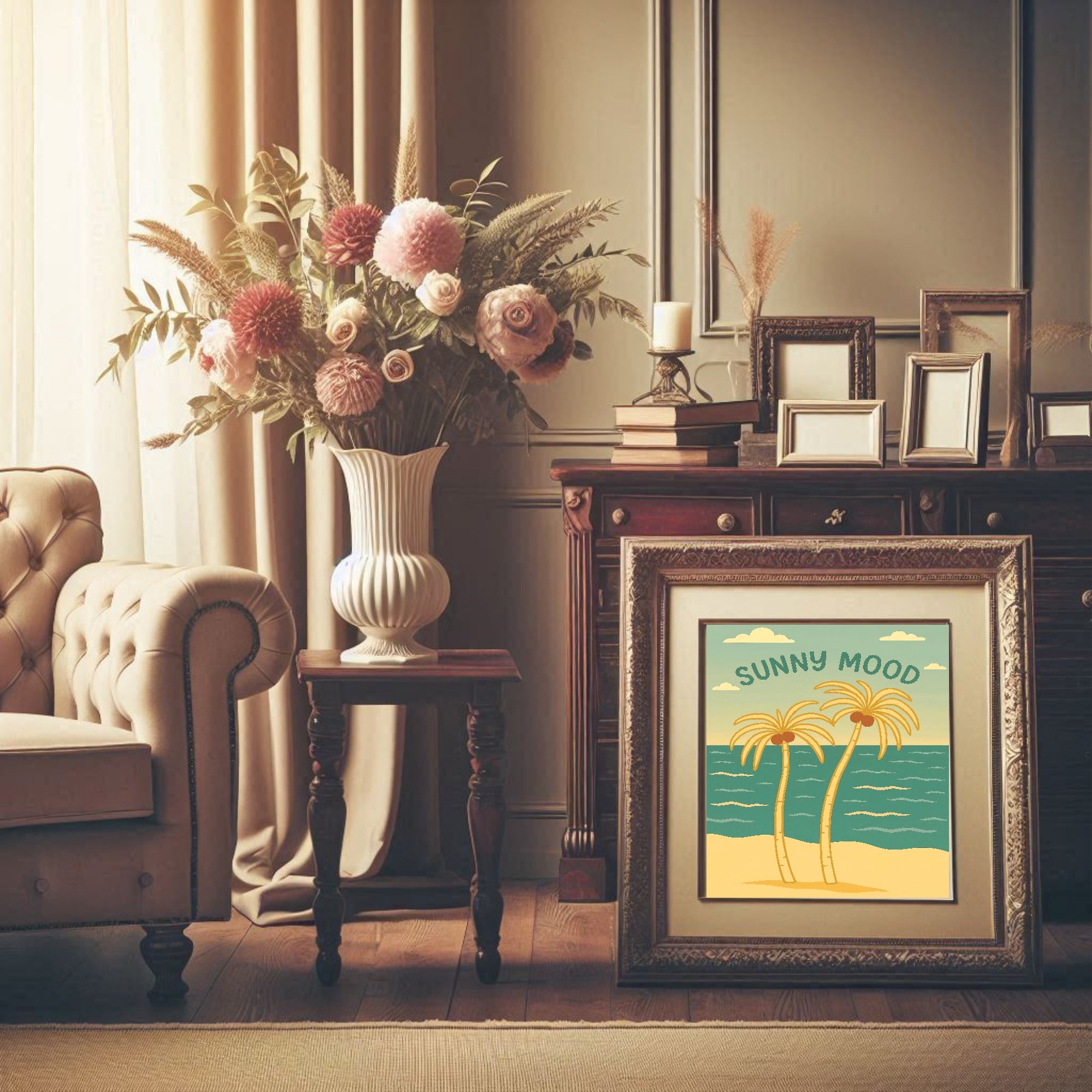 Sunny Mood Print | Palm Tree Summer Wall Art