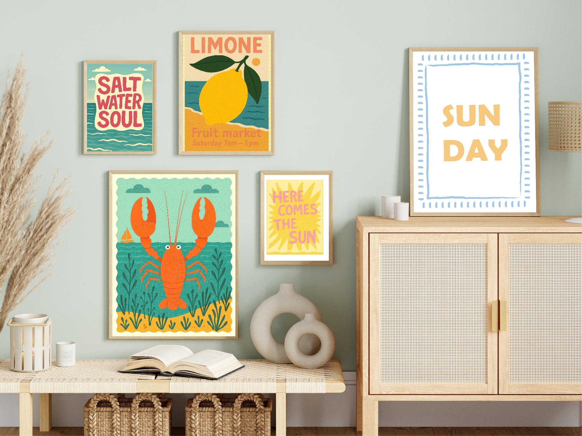 Vintage Lobster Wall Art Print