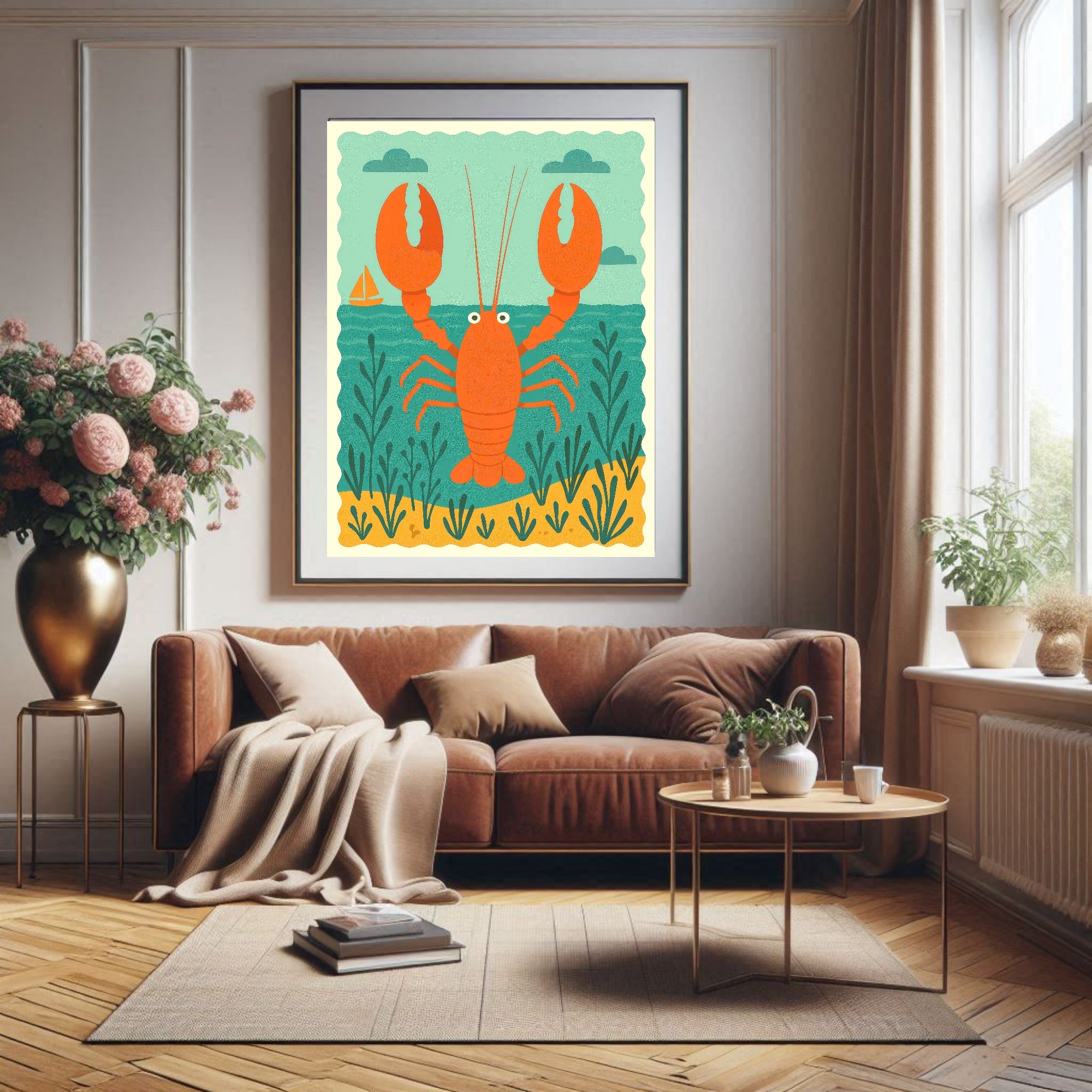 Vintage Lobster Wall Art Print