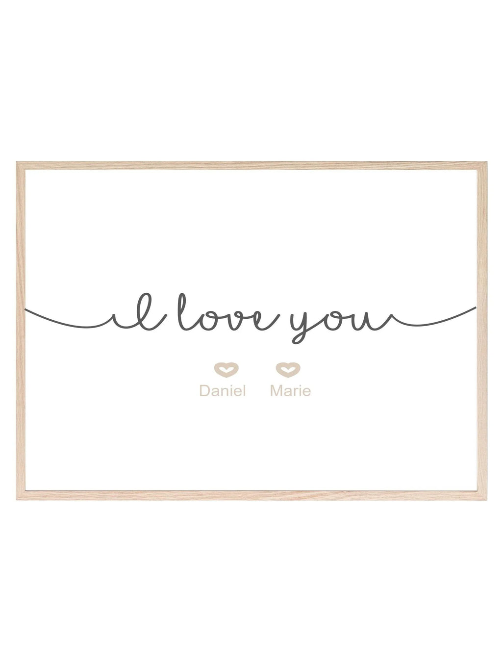 Personalised I Love You Print | Family & Love | Romantic Wall Art - Larosier Prints