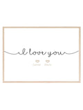 Personalised I Love You Print | Family & Love | Romantic Wall Art - Larosier Prints