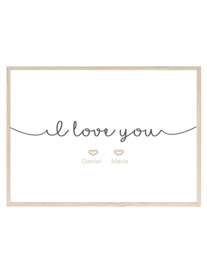 Personalised I Love You Print | Family & Love | Romantic Wall Art