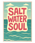 Salt Water Soul Print | Coastal Quote Wall Art
