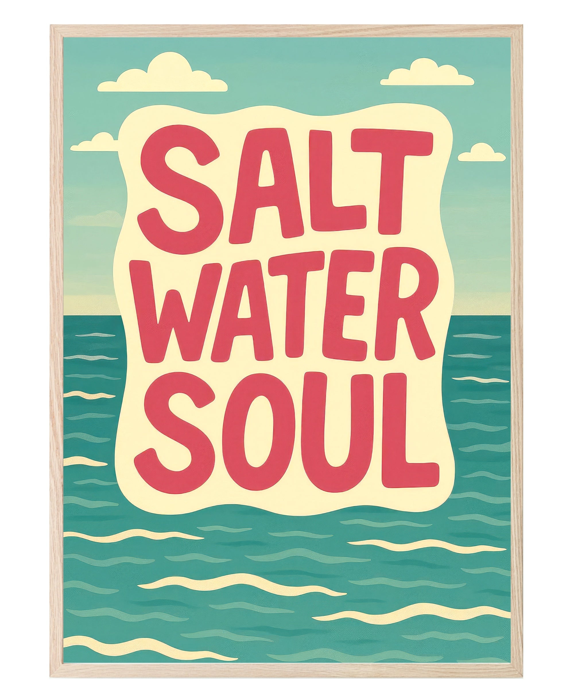 Salt Water Soul Print | Coastal Quote Wall Art