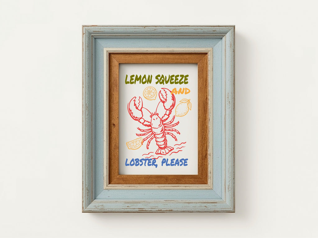 Lemon Squeeze & Lobster Please Summer Wall Art Print