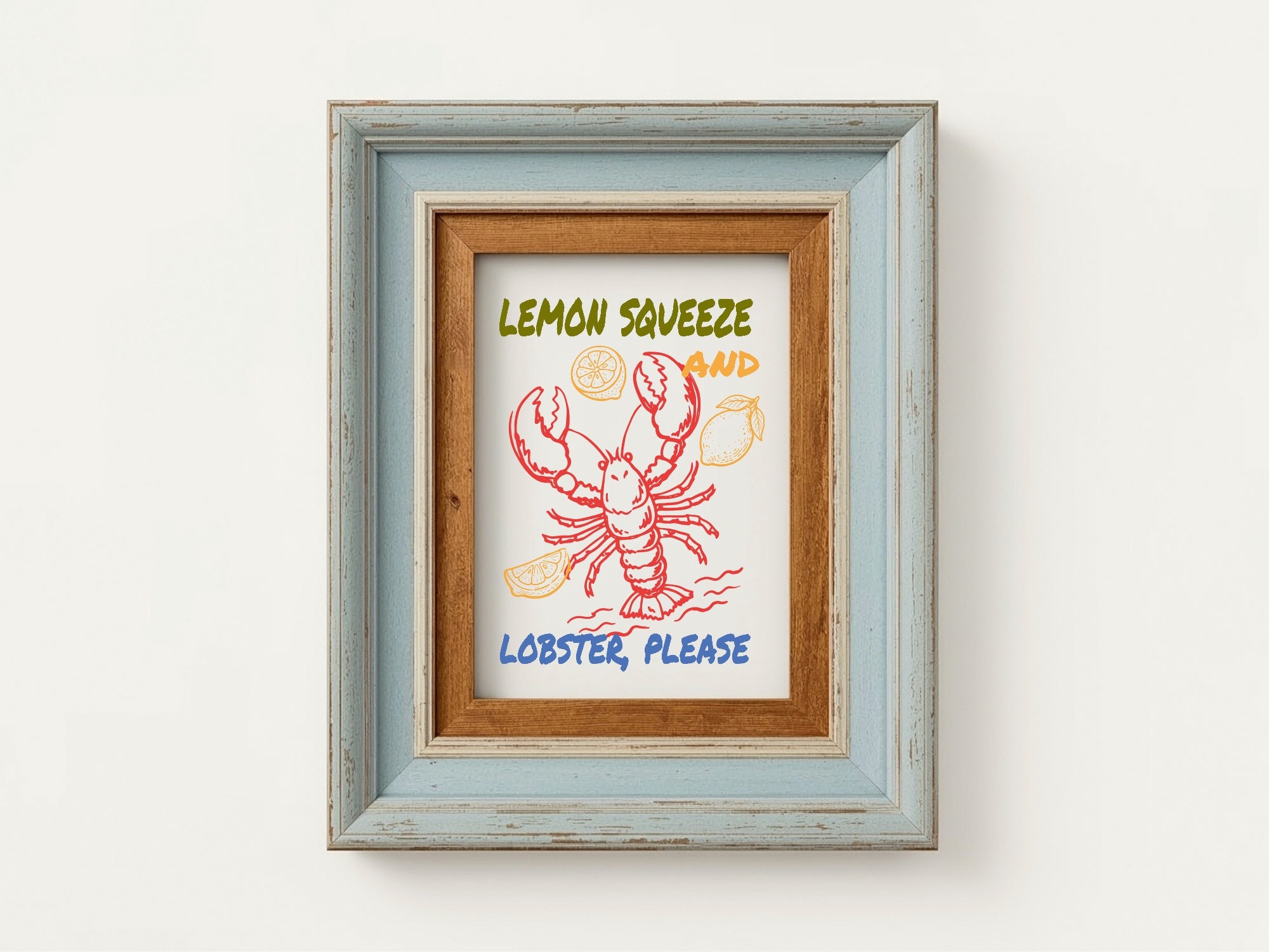 Lemon Squeeze & Lobster Please Summer Wall Art Print