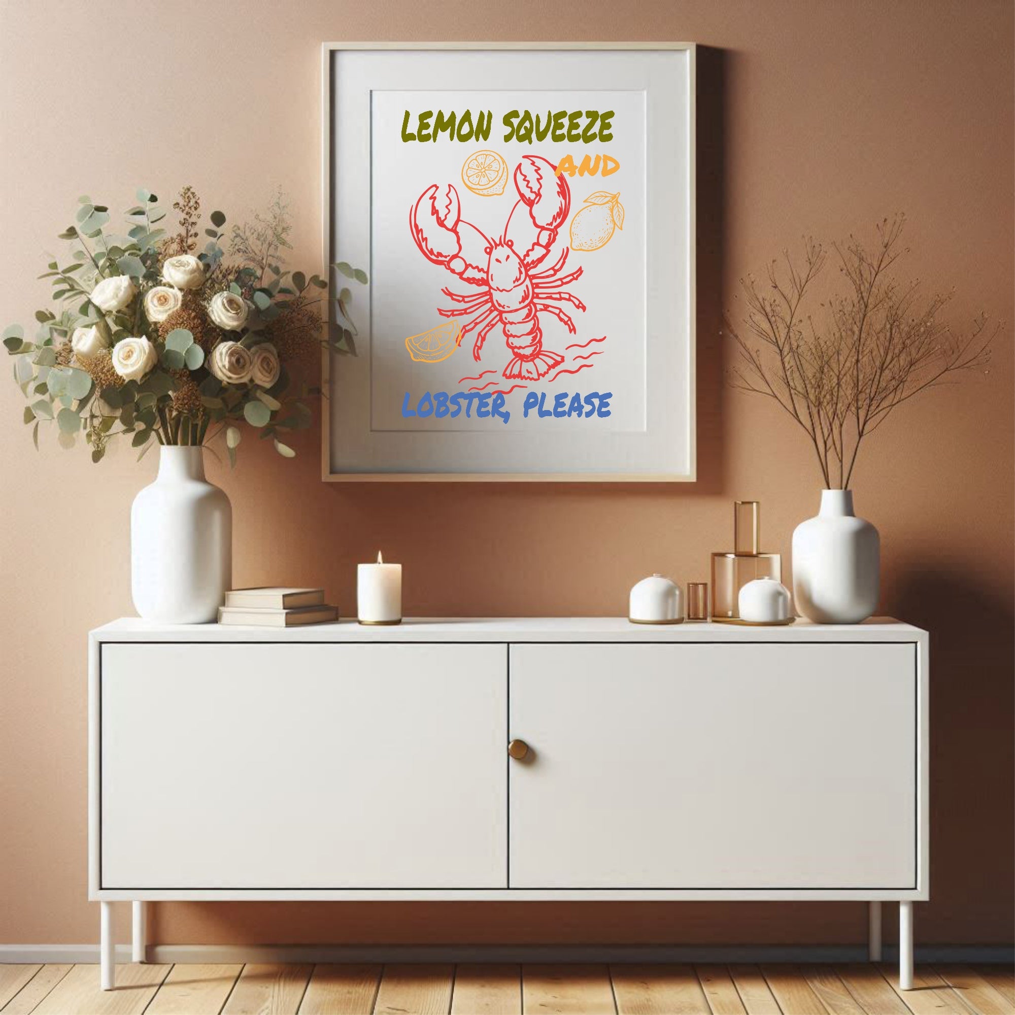 Lemon Squeeze & Lobster Please Summer Wall Art Print