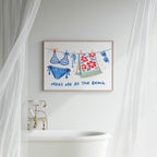 Meet Me At The Beach Clothesline Wall Art Print