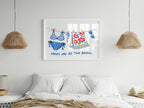 Meet Me At The Beach Clothesline Wall Art Print