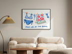 Meet Me At The Beach Clothesline Wall Art Print