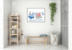 Meet Me At The Beach Clothesline Wall Art Print