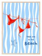 Take Me to the Beach Print | Colourful Coastal Wall Art